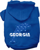 Pet Dog & Cat Screen Printed Hoodie for Medium to Large Pets (Sizes 2XL-6XL), "Georgia Blue Dolphins"