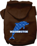 Pet Dog & Cat Screen Printed Hoodie for Medium to Large Pets (Sizes 2XL-6XL), "Washington Blue Dolphins"