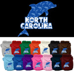 Pet Dog & Cat Screen Printed Hoodie for Medium to Large Pets (Sizes 2XL-6XL), "North Carolina Blue Dolphins"