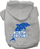 Pet Dog & Cat Screen Printed Hoodie for Medium to Large Pets (Sizes 2XL-6XL), "North Carolina Blue Dolphins"