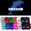 Pet Dog & Cat Screen Printed Hoodie for Medium to Large Pets (Sizes 2XL-6XL), "Oregon Blue Dolphins"