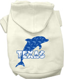 Pet Dog & Cat Screen Printed Hoodie for Medium to Large Pets (Sizes 2XL-6XL), "Texas Blue Dolphins"