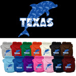 Pet Dog & Cat Screen Printed Hoodie for Medium to Large Pets (Sizes 2XL-6XL), "Texas Blue Dolphins"