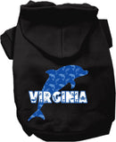 Pet Dog & Cat Screen Printed Hoodie for Small to Medium Pets (Sizes XS-XL), "Virginia Blue Dolphins"