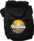 Pet Dog & Cat Screen Printed Hoodie for Small to Medium Pets (Sizes XS-XL), "Alaska Trippy Peaks"