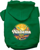 Pet Dog & Cat Screen Printed Hoodie for Small to Medium Pets (Sizes XS-XL), "Alabama Trippy Peaks"