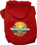 Pet Dog & Cat Screen Printed Hoodie for Medium to Large Pets (Sizes 2XL-6XL), "North Carolina Trippy Peaks"