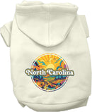 Pet Dog & Cat Screen Printed Hoodie for Medium to Large Pets (Sizes 2XL-6XL), "North Carolina Trippy Peaks"