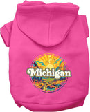 Pet Dog & Cat Screen Printed Hoodie for Small to Medium Pets (Sizes XS-XL), "Michigan Trippy Peaks"