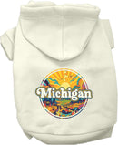 Pet Dog & Cat Screen Printed Hoodie for Small to Medium Pets (Sizes XS-XL), "Michigan Trippy Peaks"