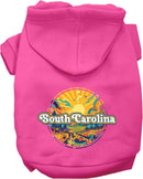 Pet Dog & Cat Screen Printed Hoodie for Medium to Large Pets (Sizes 2XL-6XL), "South Carolina Trippy Peaks"