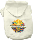 Pet Dog & Cat Screen Printed Hoodie for Medium to Large Pets (Sizes 2XL-6XL), "West Virginia Trippy Peaks"