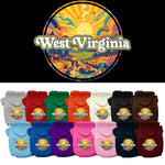 Pet Dog & Cat Screen Printed Hoodie for Small to Medium Pets (Sizes XS-XL), "West Virginia Trippy Peaks"