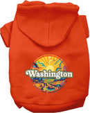 Pet Dog & Cat Screen Printed Hoodie for Medium to Large Pets (Sizes 2XL-6XL), "Washington Trippy Peaks"