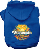 Pet Dog & Cat Screen Printed Hoodie for Small to Medium Pets (Sizes XS-XL), "Wisconsin Trippy Peaks"