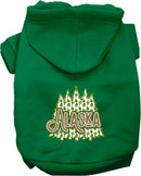 Pet Dog & Cat Screen Printed Hoodie for Medium to Large Pets (Sizes 2XL-6XL), "Alaska Woodland Trees"