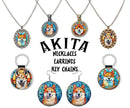 Akita Breed Jewelry - Stained Glass Style Necklaces, Earrings and more!