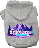 Pet Dog & Cat Screen Printed Hoodie for Medium to Large Pets (Sizes 2XL-6XL), "Alabama Alpine Pawscape"