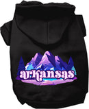 Pet Dog & Cat Screen Printed Hoodie for Medium to Large Pets (Sizes 2XL-6XL), "Arkansas Alpine Pawscape"