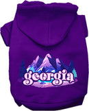 Pet Dog & Cat Screen Printed Hoodie for Medium to Large Pets (Sizes 2XL-6XL), "Georgia Alpine Pawscape"