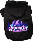 Pet Dog & Cat Screen Printed Hoodie for Small to Medium Pets (Sizes XS-XL), "Georgia Alpine Pawscape"