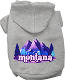 Pet Dog & Cat Screen Printed Hoodie for Medium to Large Pets (Sizes 2XL-6XL), "Montana Alpine Pawscape"