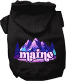 Pet Dog & Cat Screen Printed Hoodie for Medium to Large Pets (Sizes 2XL-6XL), "Maine Alpine Pawscape"