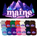 Pet Dog & Cat Screen Printed Hoodie for Medium to Large Pets (Sizes 2XL-6XL), "Maine Alpine Pawscape"