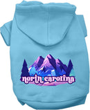 Pet Dog & Cat Screen Printed Hoodie for Medium to Large Pets (Sizes 2XL-6XL), "North Carolina Alpine Pawscape"