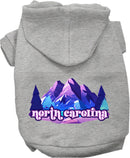 Pet Dog & Cat Screen Printed Hoodie for Medium to Large Pets (Sizes 2XL-6XL), "North Carolina Alpine Pawscape"