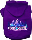 Pet Dog & Cat Screen Printed Hoodie for Medium to Large Pets (Sizes 2XL-6XL), "New York Alpine Pawscape"