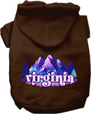 Pet Dog & Cat Screen Printed Hoodie for Medium to Large Pets (Sizes 2XL-6XL), "Virginia Alpine Pawscape"