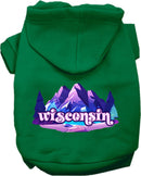 Pet Dog & Cat Screen Printed Hoodie for Medium to Large Pets (Sizes 2XL-6XL), "Wisconsin Alpine Pawscape"