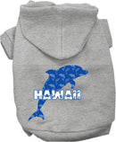 Pet Dog & Cat Screen Printed Hoodie for Medium to Large Pets (Sizes 2XL-6XL), "Hawaii Blue Dolphins"