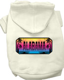 Pet Dog & Cat Screen Printed Hoodie for Medium to Large Pets (Sizes 2XL-6XL), "Alabama Beach Shades"