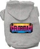 Pet Dog & Cat Screen Printed Hoodie for Medium to Large Pets (Sizes 2XL-6XL), "Florida Beach Shades"