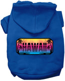 Pet Dog & Cat Screen Printed Hoodie for Medium to Large Pets (Sizes 2XL-6XL), "Hawaii Beach Shades"