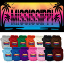 Pet Dog & Cat Screen Printed Hoodie for Small to Medium Pets (Sizes XS-XL), "Mississippi Beach Shades"