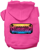 Pet Dog & Cat Screen Printed Hoodie for Medium to Large Pets (Sizes 2XL-6XL), "Mississippi Beach Shades"