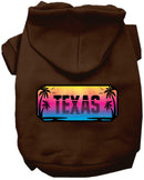 Pet Dog & Cat Screen Printed Hoodie for Small to Medium Pets (Sizes XS-XL), "Texas Beach Shades"