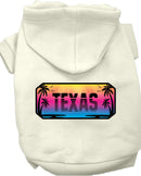 Pet Dog & Cat Screen Printed Hoodie for Small to Medium Pets (Sizes XS-XL), "Texas Beach Shades"