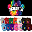 Pet Dog & Cat Screen Printed Hoodie for Medium to Large Pets (Sizes 2XL-6XL), "Georgia Bright Tie Dye"