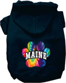 Pet Dog & Cat Screen Printed Hoodie for Medium to Large Pets (Sizes 2XL-6XL), "Maine Bright Tie Dye"