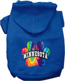 Pet Dog & Cat Screen Printed Hoodie for Medium to Large Pets (Sizes 2XL-6XL), "Minnesota Bright Tie Dye"