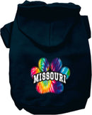 Pet Dog & Cat Screen Printed Hoodie for Medium to Large Pets (Sizes 2XL-6XL), "Missouri Bright Tie Dye"