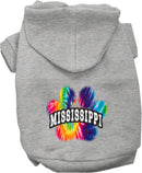 Pet Dog & Cat Screen Printed Hoodie for Medium to Large Pets (Sizes 2XL-6XL), "Mississippi Bright Tie Dye"