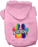 Pet Dog & Cat Screen Printed Hoodie for Medium to Large Pets (Sizes 2XL-6XL), "Mississippi Bright Tie Dye"