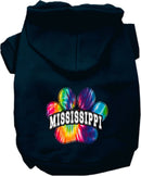 Pet Dog & Cat Screen Printed Hoodie for Medium to Large Pets (Sizes 2XL-6XL), "Mississippi Bright Tie Dye"