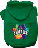 Pet Dog & Cat Screen Printed Hoodie for Medium to Large Pets (Sizes 2XL-6XL), "Nebraska Bright Tie Dye"