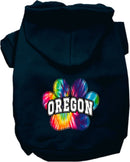 Pet Dog & Cat Screen Printed Hoodie for Medium to Large Pets (Sizes 2XL-6XL), "Oregon Bright Tie Dye"